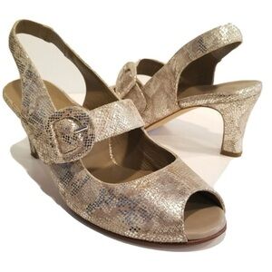 ANYI LU Tulip Mary Jane Heels Snake Print Made in Italy